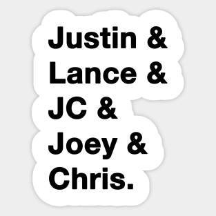 Nsync Names Sticker